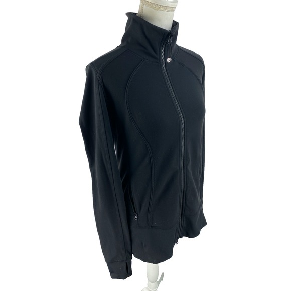 Lululemon‎ Womens 8 Nice Asana Full Zip Jacket Black Athlesiure Zip Pockets - Picture 4 of 12